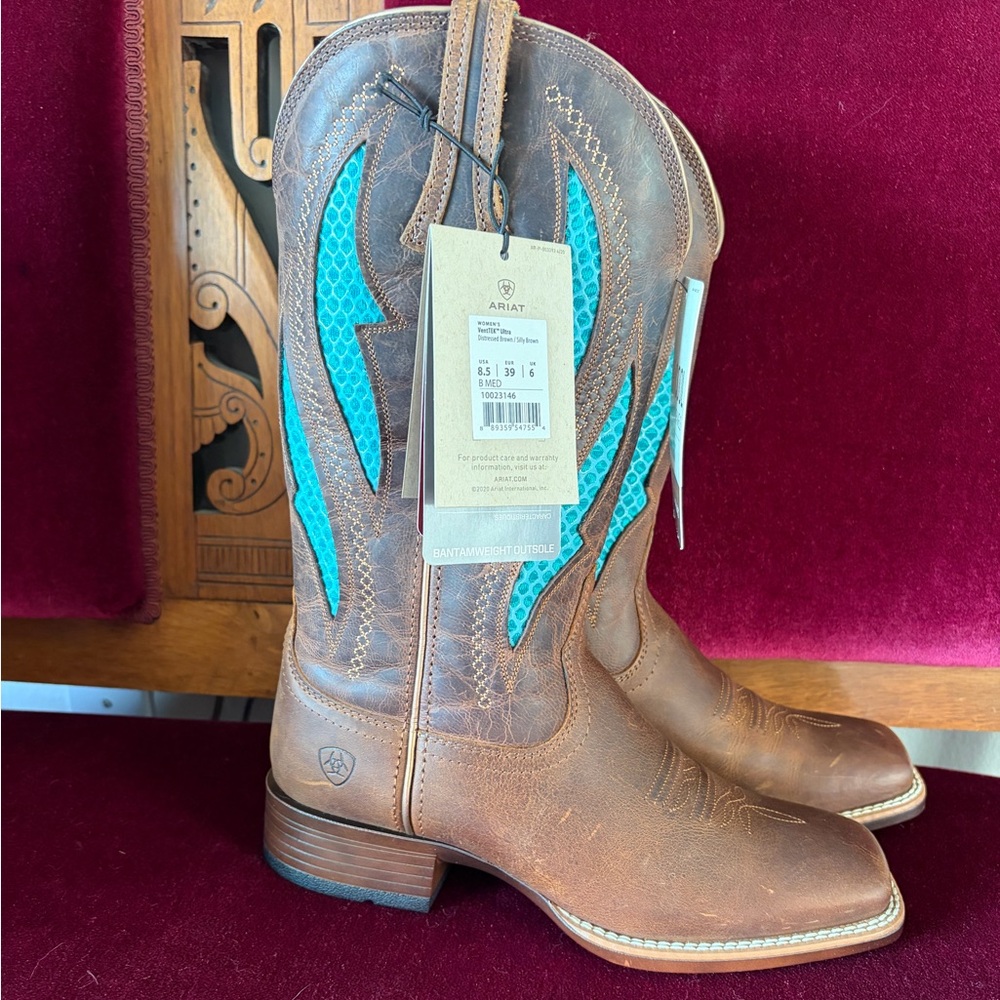 Ariat VentTEK Ultra QuickDraw square toe western … - image 2